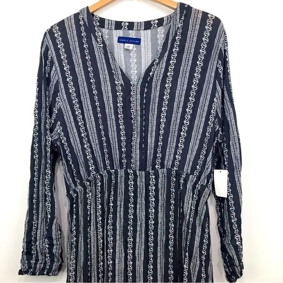 Simply Styled NEW Dusty Blue Pattern Boho Prairie Core Crinkle Dress - Picture 3 of 13